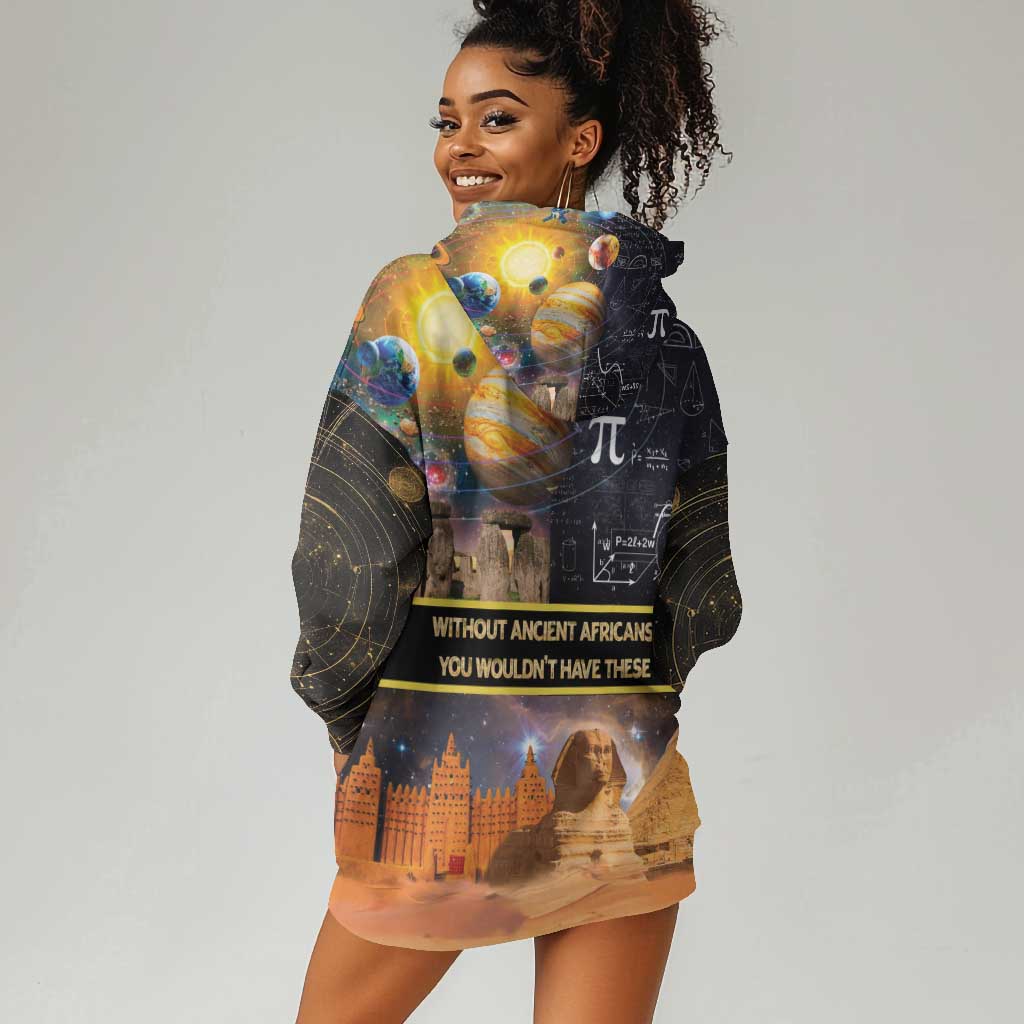 Afro Egyptian Pyramids Hoodie Dress Ancient African Achievements Galaxy