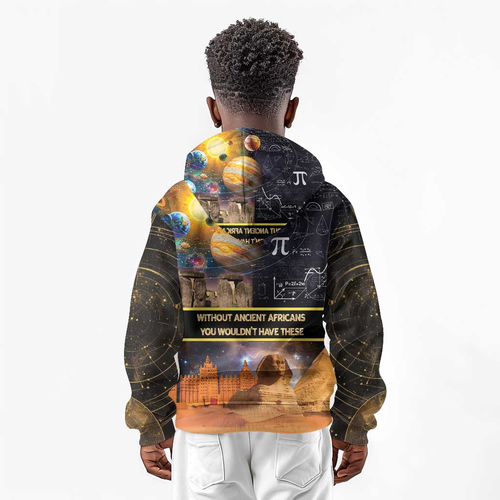 Afro Egyptian Pyramids Kid Hoodie Ancient African Achievements Galaxy