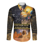 Afro Egyptian Pyramids Long Sleeve Button Shirt Ancient African Achievements Galaxy