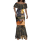 Afro Egyptian Pyramids Mermaid Dress Ancient African Achievements Galaxy