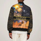 Afro Egyptian Pyramids Sleeve Zip Bomber Jacket Ancient African Achievements Galaxy