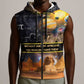 Afro Egyptian Pyramids Sleeveless Zip Hoodie Ancient African Achievements Galaxy - African Pride