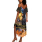 Afro Egyptian Pyramids Summer Maxi Dress Ancient African Achievements Galaxy