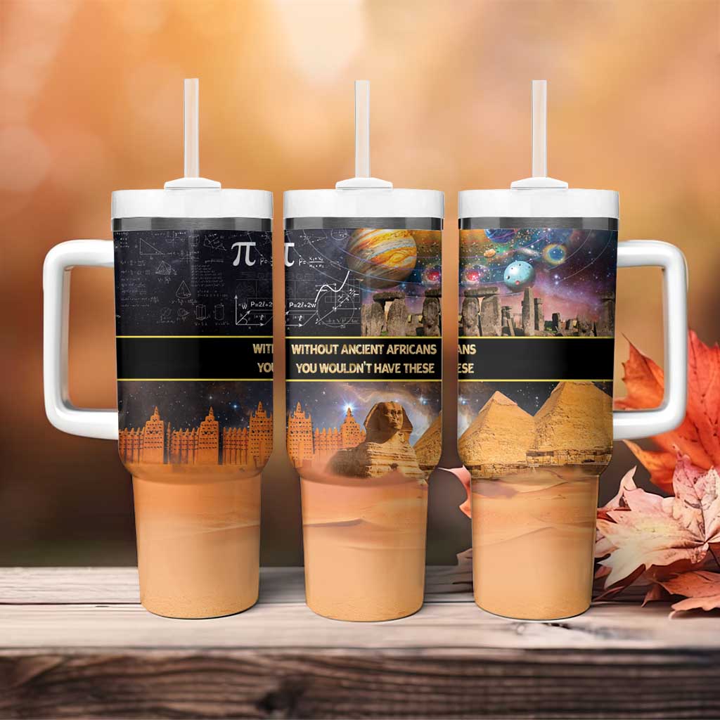 Afro Egyptian Pyramids Tumbler With Handle Ancient African Achievements Galaxy