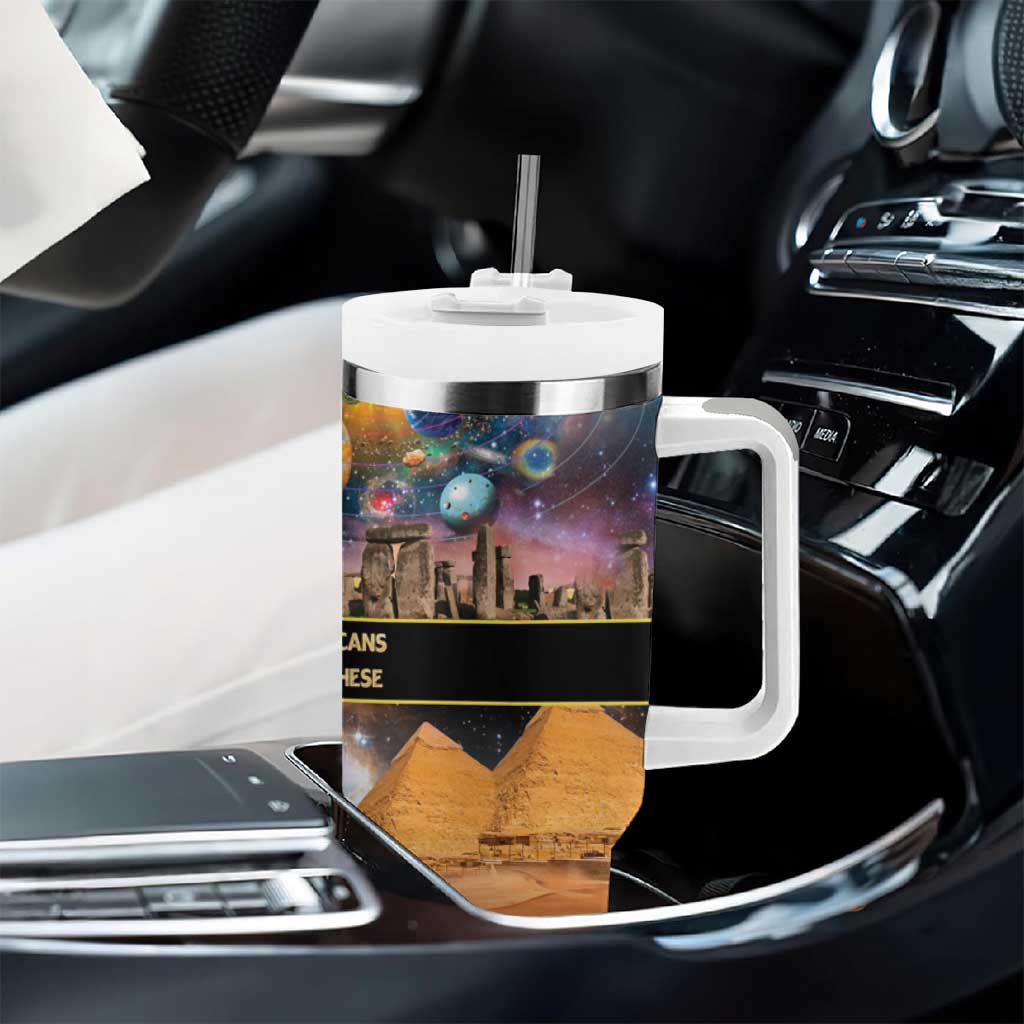 Afro Egyptian Pyramids Tumbler With Handle Ancient African Achievements Galaxy