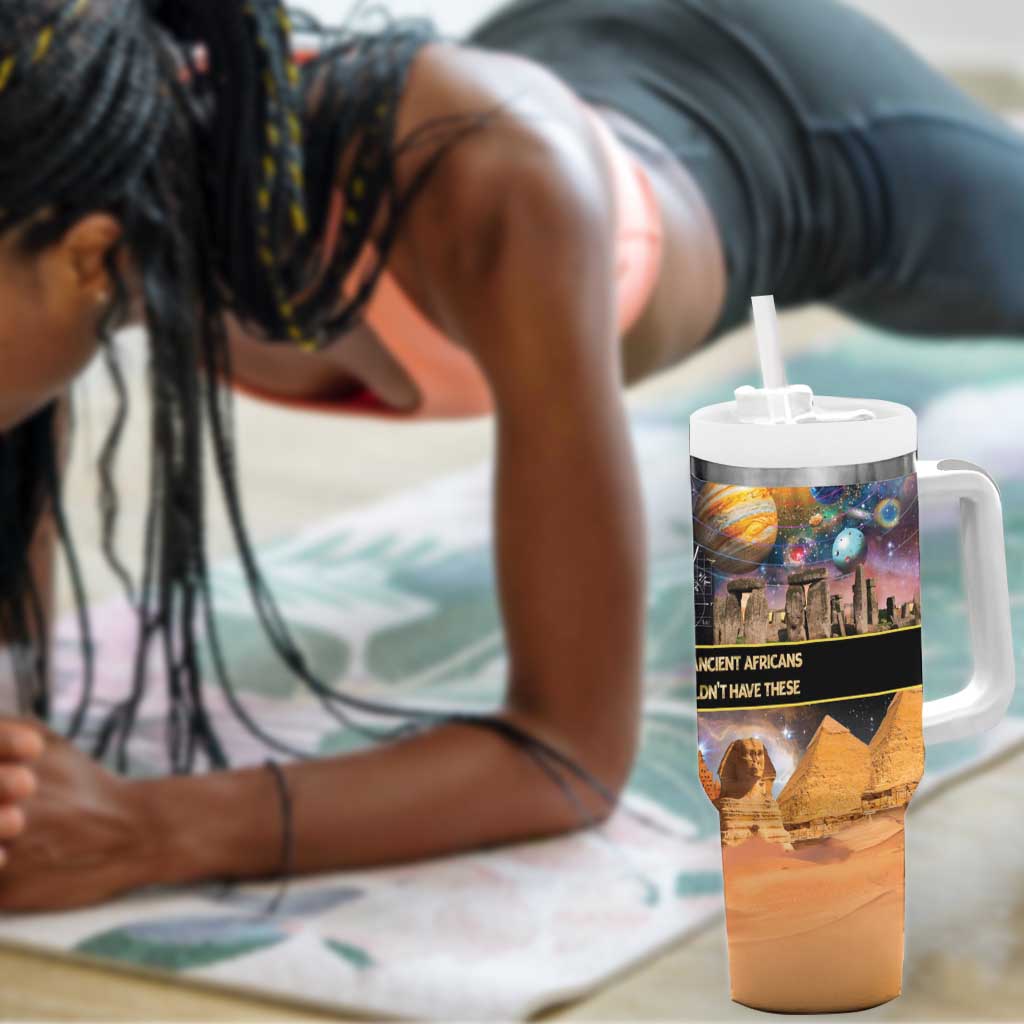 Afro Egyptian Pyramids Tumbler With Handle Ancient African Achievements Galaxy