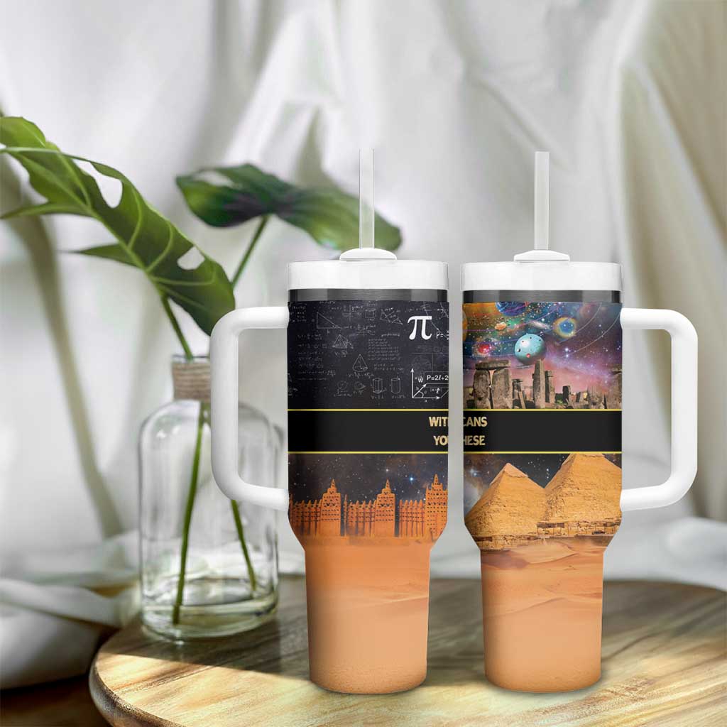 Afro Egyptian Pyramids Tumbler With Handle Ancient African Achievements Galaxy