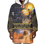 Afro Egyptian Pyramids Wearable Blanket Hoodie Ancient African Achievements Galaxy