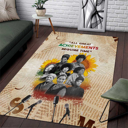 African Achievements Area Rug Civil Rights Female Leaders Sunflower
