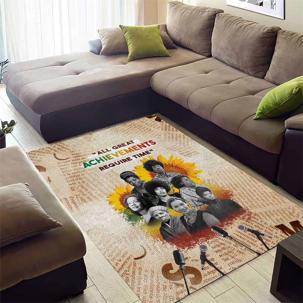 African Achievements Area Rug Civil Rights Female Leaders Sunflower