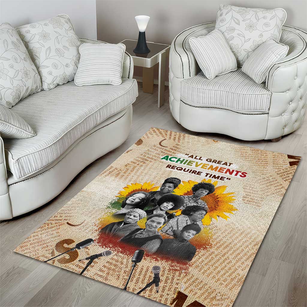 African Achievements Area Rug Civil Rights Female Leaders Sunflower