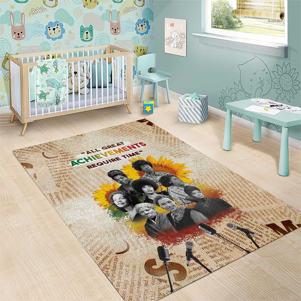 African Achievements Area Rug Civil Rights Female Leaders Sunflower