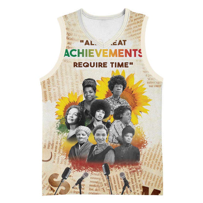 African Achievements Basketball Jersey Civil Rights Female Leaders Sunflower DT04