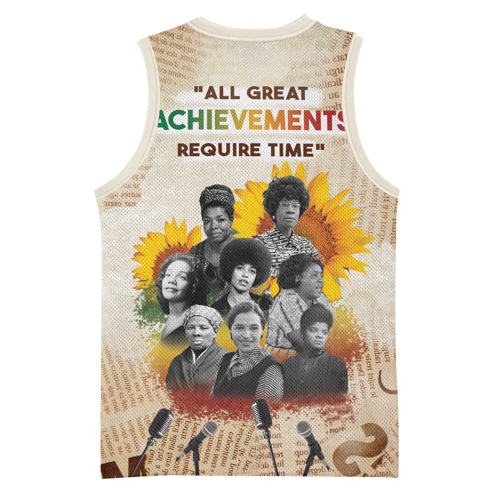 African Achievements Basketball Jersey Civil Rights Female Leaders Sunflower DT04