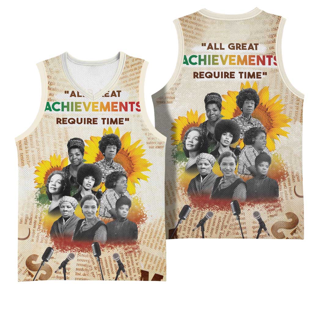 African Achievements Basketball Jersey Civil Rights Female Leaders Sunflower DT04