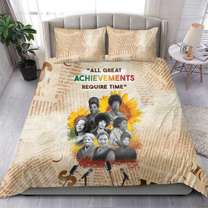 African Achievements Bedding Set Civil Rights Female Leaders Sunflower