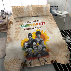 African Achievements Bedding Set Civil Rights Female Leaders Sunflower