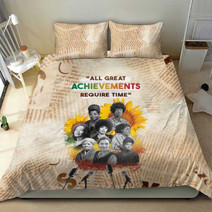 African Achievements Bedding Set Civil Rights Female Leaders Sunflower