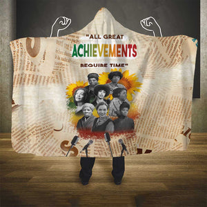 African Achievements Hooded Blanket Civil Rights Female Leaders Sunflower