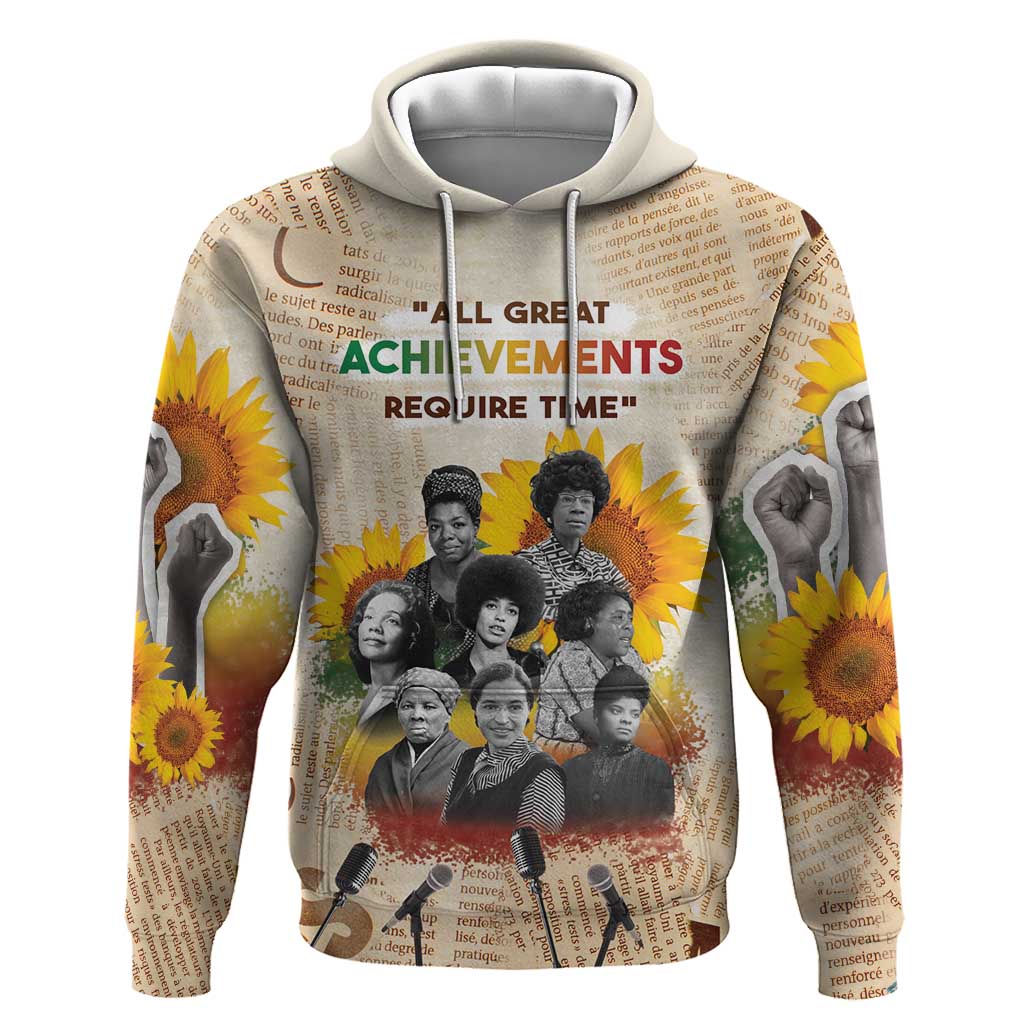 African Achievements Hoodie Civil Rights Female Leaders Sunflower
