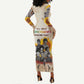 African Achievements Long Sleeve Bodycon Dress Civil Rights Female Leaders Sunflower DT04