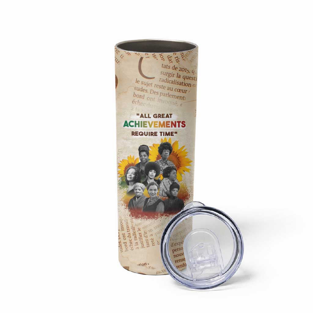 African Achievements Skinny Tumbler Civil Rights Female Leaders Sunflower