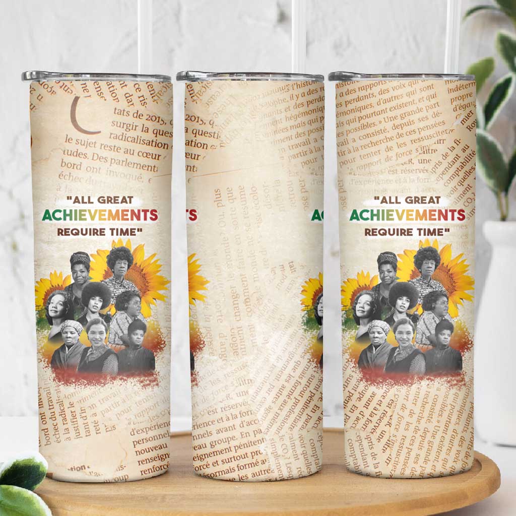 African Achievements Skinny Tumbler Civil Rights Female Leaders Sunflower