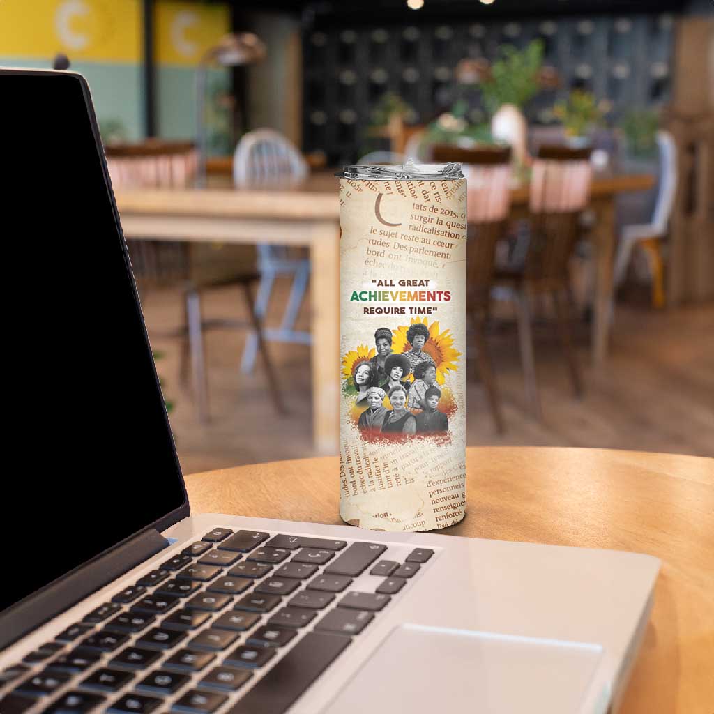 African Achievements Skinny Tumbler Civil Rights Female Leaders Sunflower