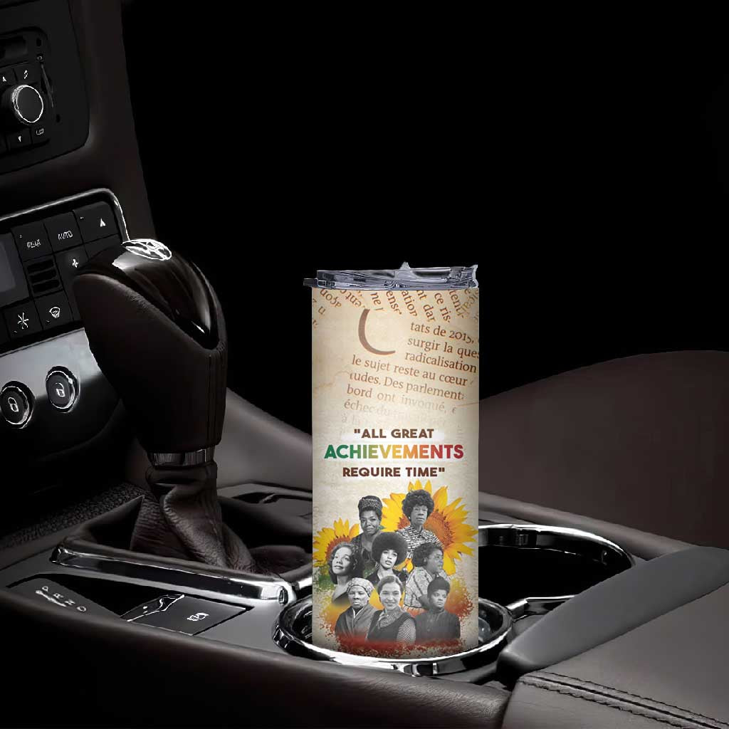 African Achievements Skinny Tumbler Civil Rights Female Leaders Sunflower
