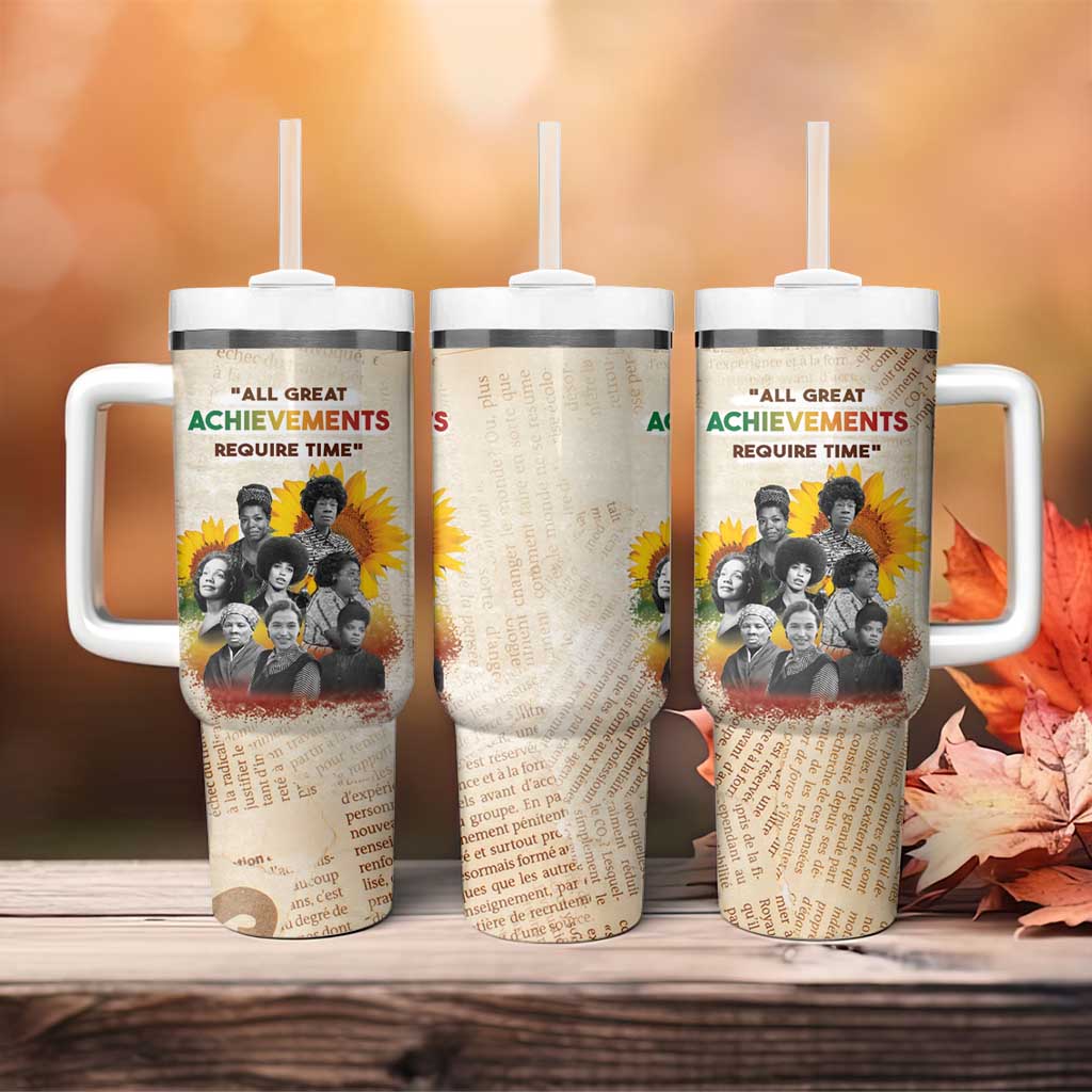 African Achievements Tumbler With Handle Civil Rights Female Leaders Sunflower