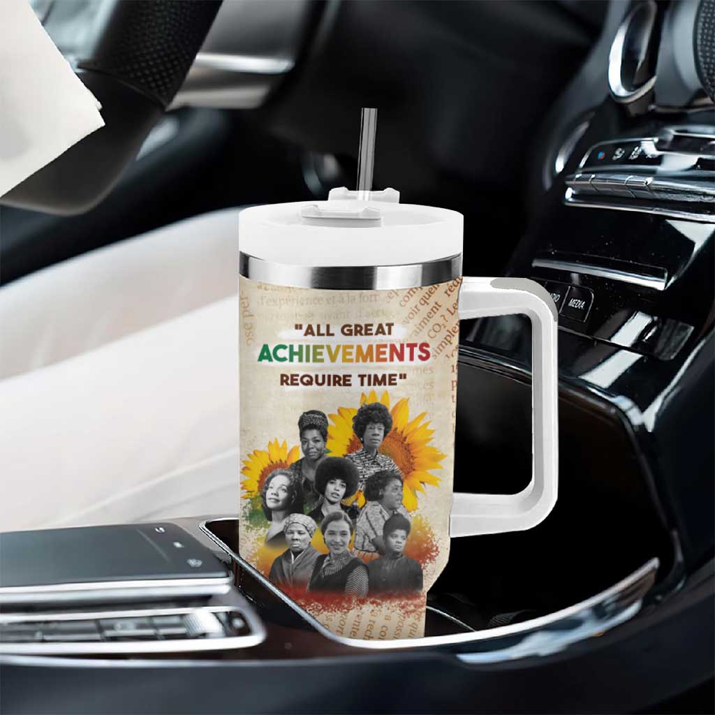 African Achievements Tumbler With Handle Civil Rights Female Leaders Sunflower