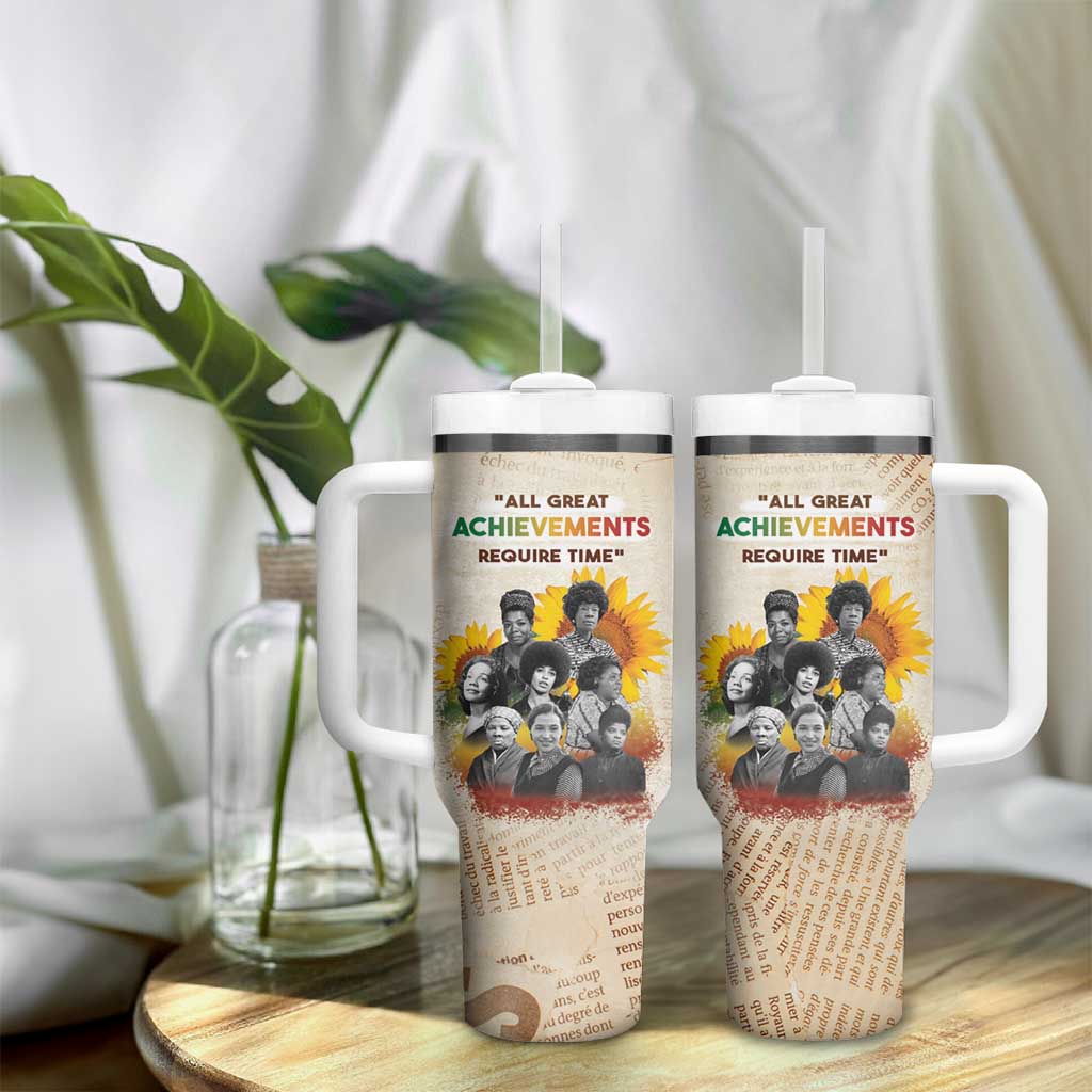 African Achievements Tumbler With Handle Civil Rights Female Leaders Sunflower