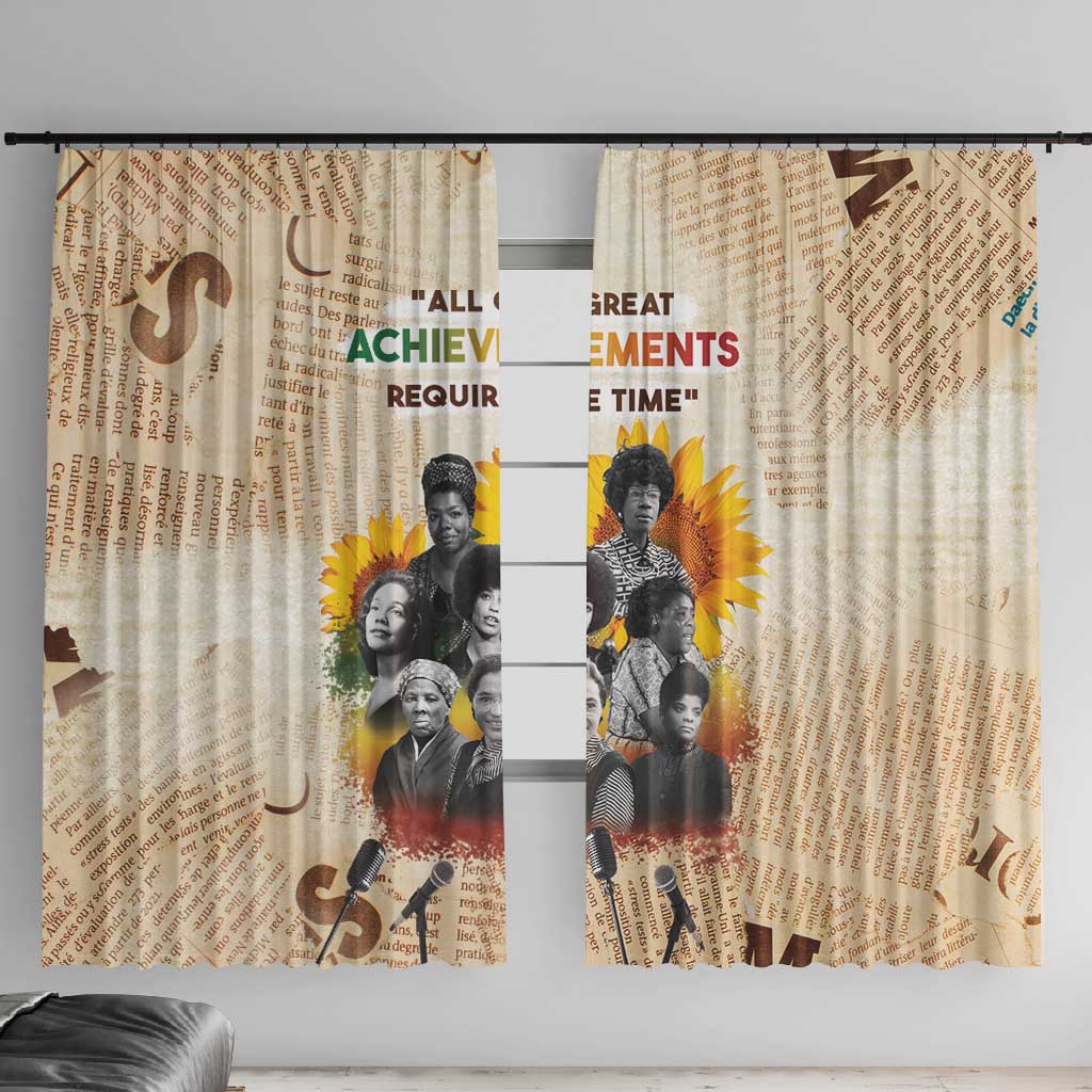 African Achievements Window Curtain Civil Rights Female Leaders Sunflower
