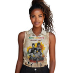 African Achievements Women Sleeveless Polo Shirt Civil Rights Female Leaders Sunflower