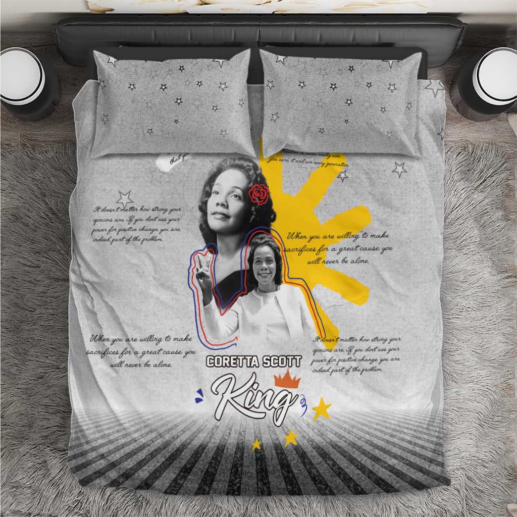 African American Coretta Scott King Bedding Set Honoring The Legacy Hand Draw Style