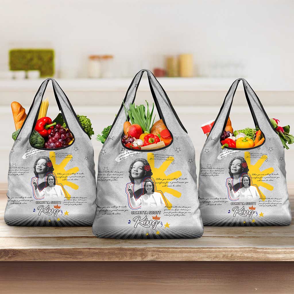 African American Coretta Scott King Grocery Bag Honoring The Legacy Hand Draw Style