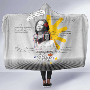 African American Coretta Scott King Hooded Blanket Honoring The Legacy Hand Draw Style