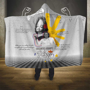 African American Coretta Scott King Hooded Blanket Honoring The Legacy Hand Draw Style