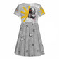 African American Coretta Scott King Kid Short Sleeve Dress Honoring The Legacy Hand Draw Style