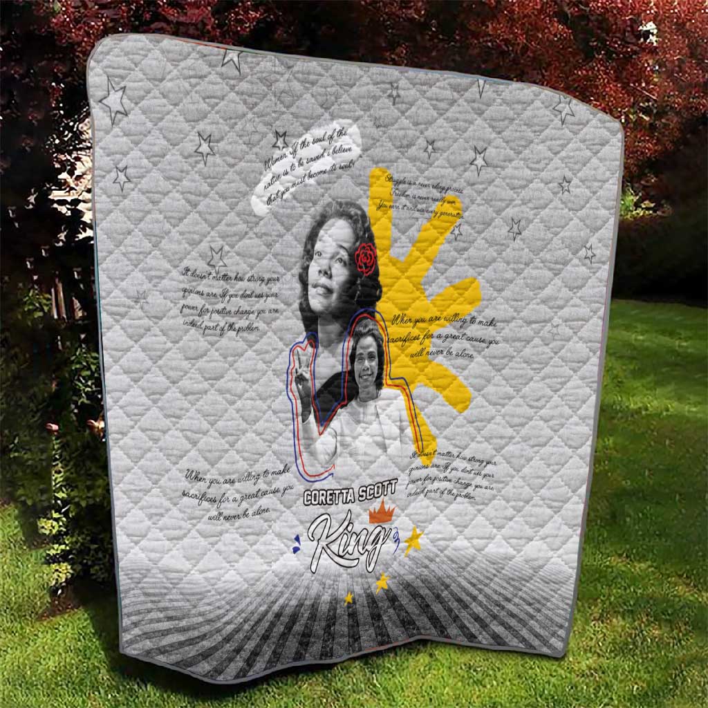 African American Coretta Scott King Quilt Honoring The Legacy Hand Draw Style