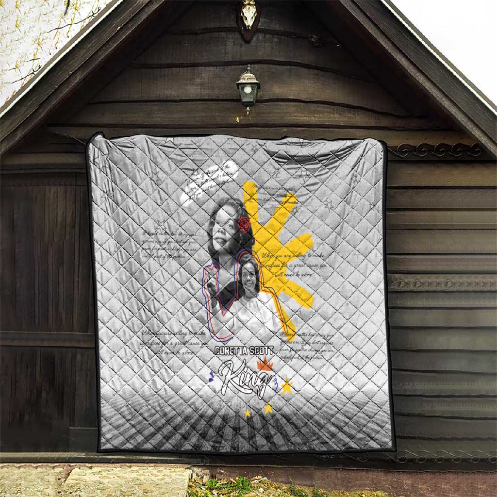 African American Coretta Scott King Quilt Honoring The Legacy Hand Draw Style