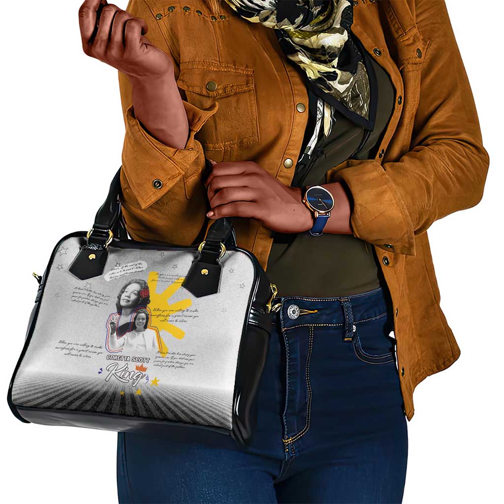 African American Coretta Scott King Shoulder Handbag Honoring The Legacy Hand Draw Style