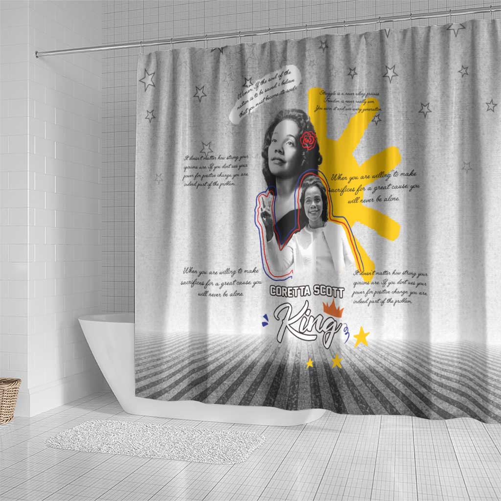 African American Coretta Scott King Shower Curtain Honoring The Legacy Hand Draw Style