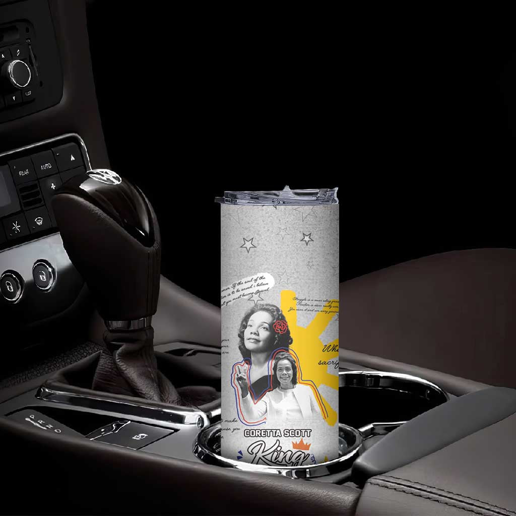African American Coretta Scott King Skinny Tumbler Honoring The Legacy Hand Draw Style