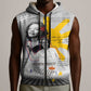 African American Coretta Scott King Sleeveless Zip Hoodie Honoring The Legacy Hand Draw Style - African Pride