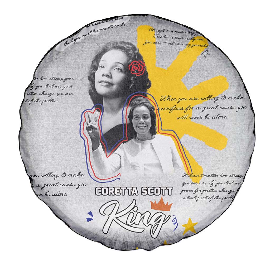 African American Coretta Scott King Spare Tire Cover Honoring The Legacy Hand Draw Style
