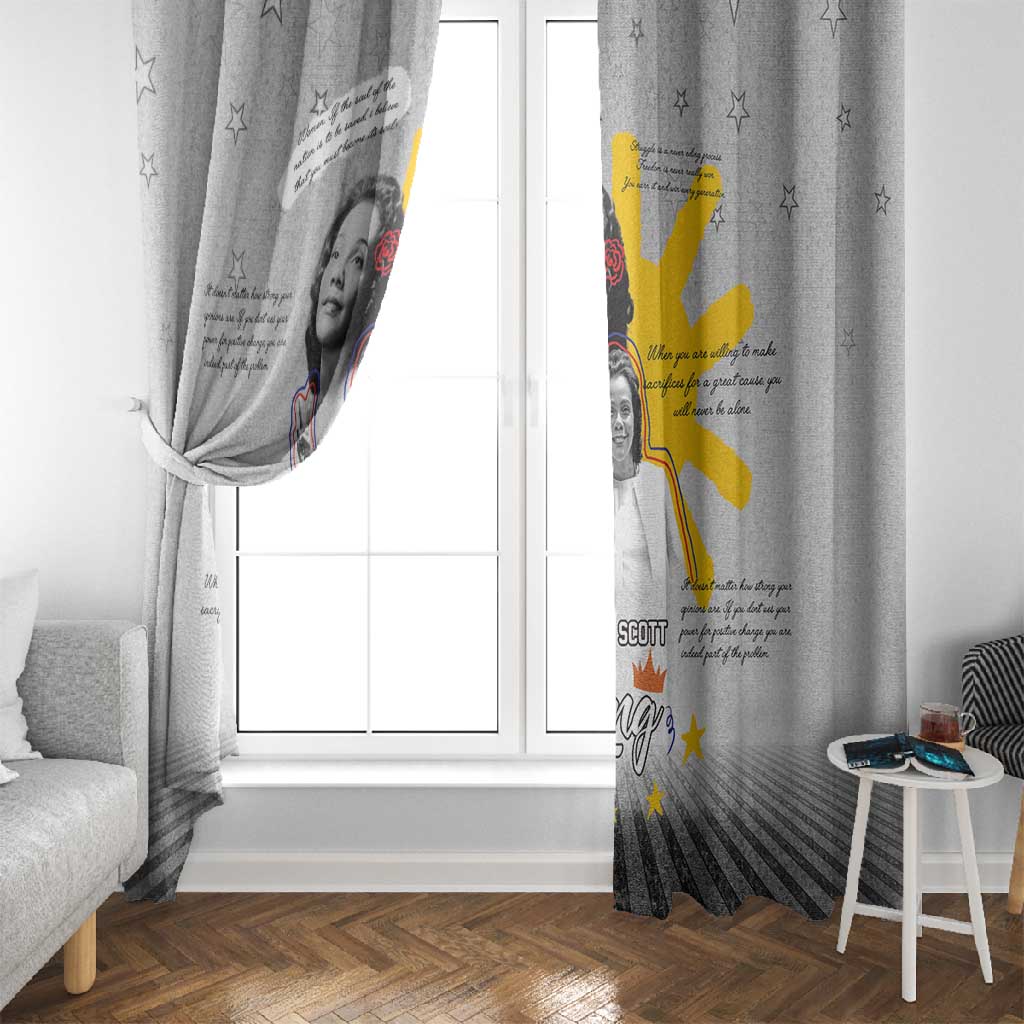 African American Coretta Scott King Window Curtain Honoring The Legacy Hand Draw Style