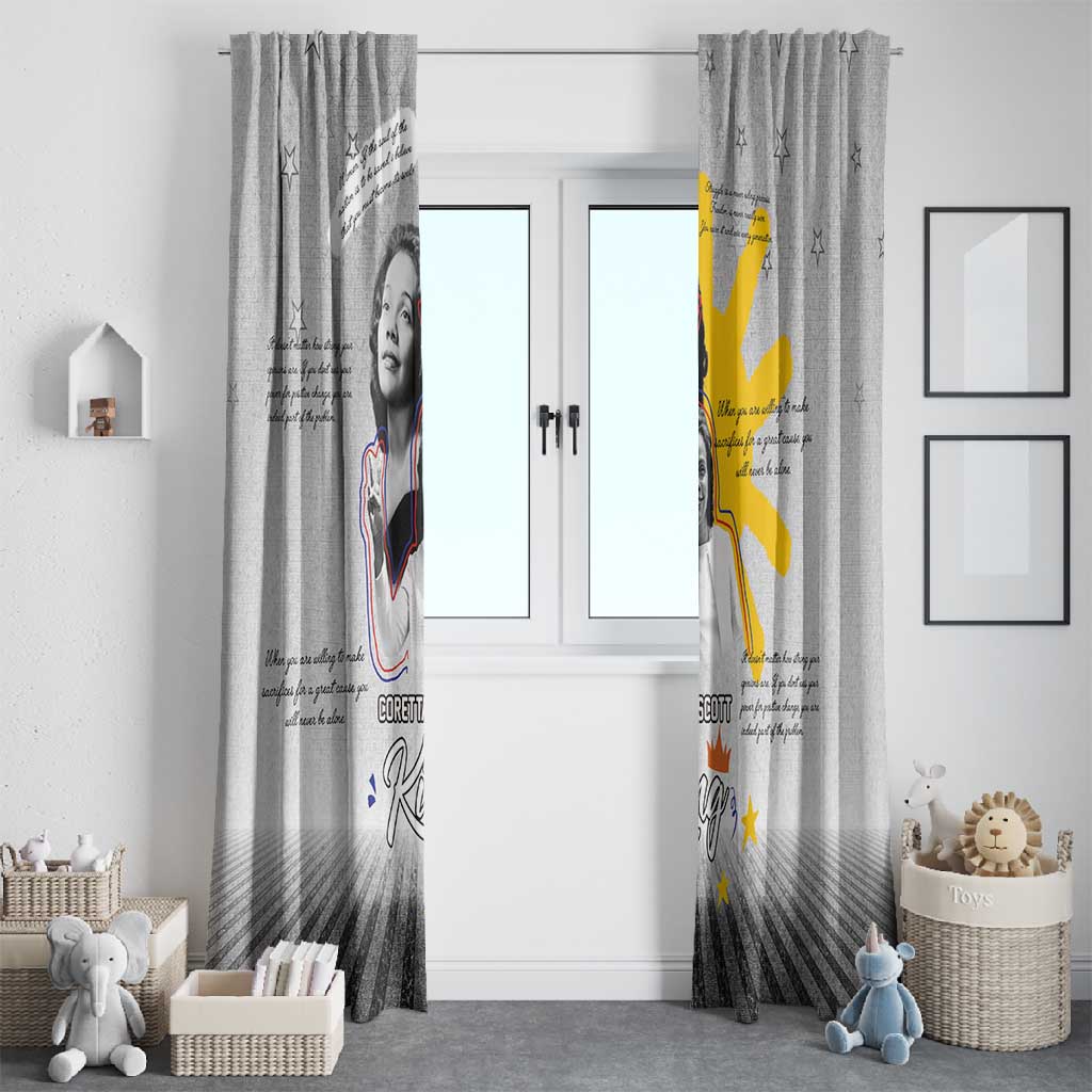 African American Coretta Scott King Window Curtain Honoring The Legacy Hand Draw Style
