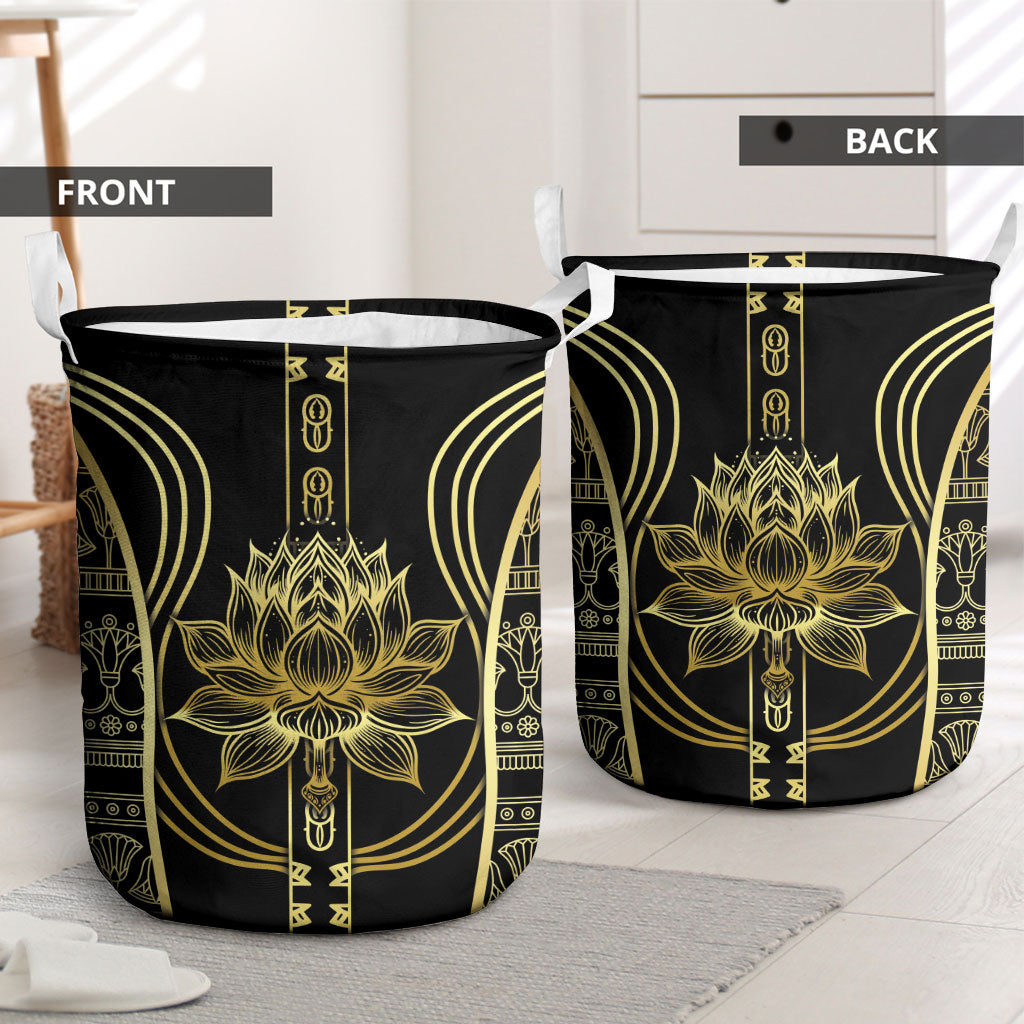 Egypt The Lotus Laundry Basket Gold Bloom Hieroglyphic Patterns