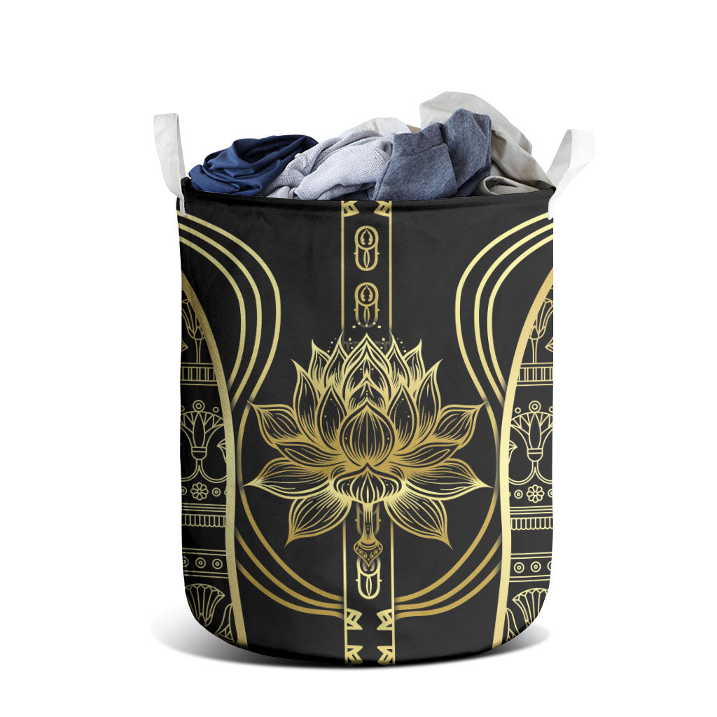 Egypt The Lotus Laundry Basket Gold Bloom Hieroglyphic Patterns
